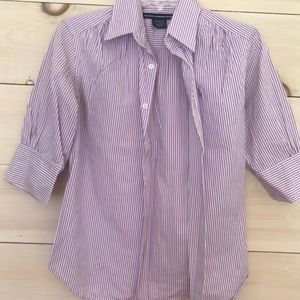 Ralph Lauren purple and white striped button up